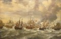 Batalla de cuatro días Episodio uit de vierdaagse zeeslag Willem van de Velde I 1693 Batallas navales